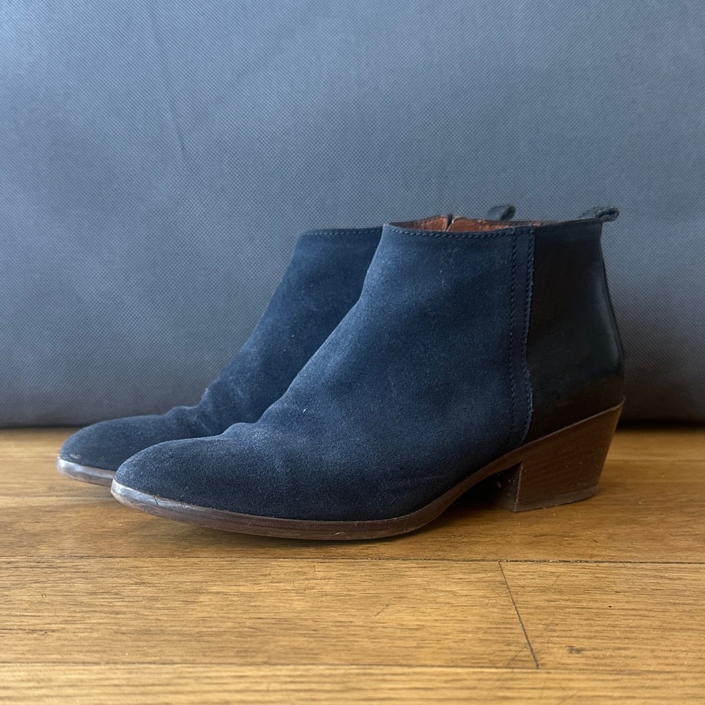Madewell Navy Suede Charley Ankle Boots